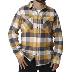 ORYX - Camisa Franela Hombre Yoho Mostaza Talla L