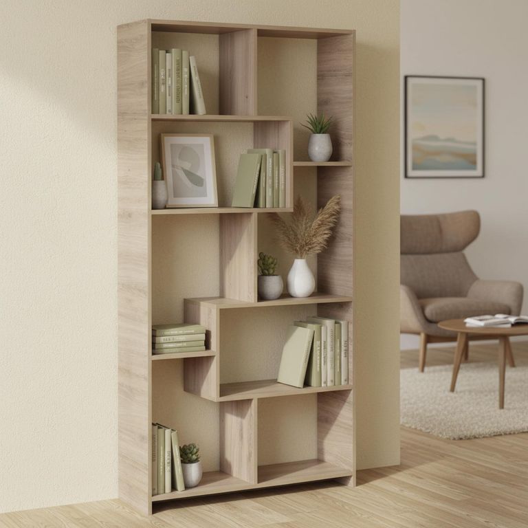 Estante Santana 5 Nivel(es) 90x180x29.5 cm Roble
