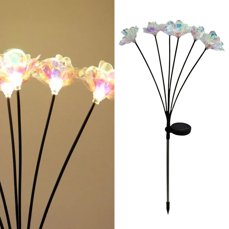 Estaca Solar Rosas 6 Piezas 1 W IP 44 1 lm Luz Multicolor