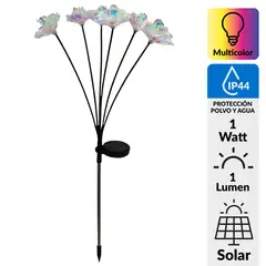 JUST HOME COLLECTION - Estaca Solar Rosas 6 Piezas 1 W IP44 1 lm Luz Multicolor