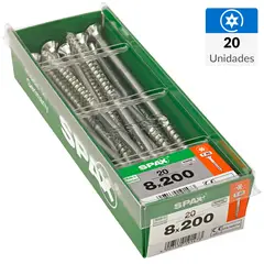 SPAX AMERICAN SCREW - Tornillo Tirafondo Madera Aglomerada 200 mm 8 mm 20 unidad(es)