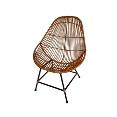 GENERICO - Silla para Terraza Mimbre Palito Camel 90x68x68 cm