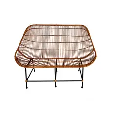 GENERICO - Sofá para Terraza Mimbre Lengua palito Camel 90x120x120 cm