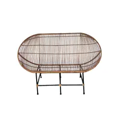 GENERICO - Sofá para Terraza Mimbre Palito Camel 80x120x120 cm