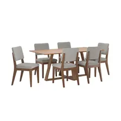 DECOCASA - Juego de Comedor Avena 4 Sillas Mesa Rectangular 100x74,7x135 cm Natural