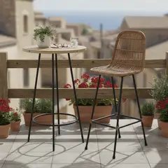MIMBRERIA HOME - Taburete para Terraza Mimbre Varilla Camel 99x36x36 cm