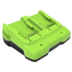 GREENWORKS - Cargador Batería Dual 4 Ah Herramientas Jardín Eléctricas