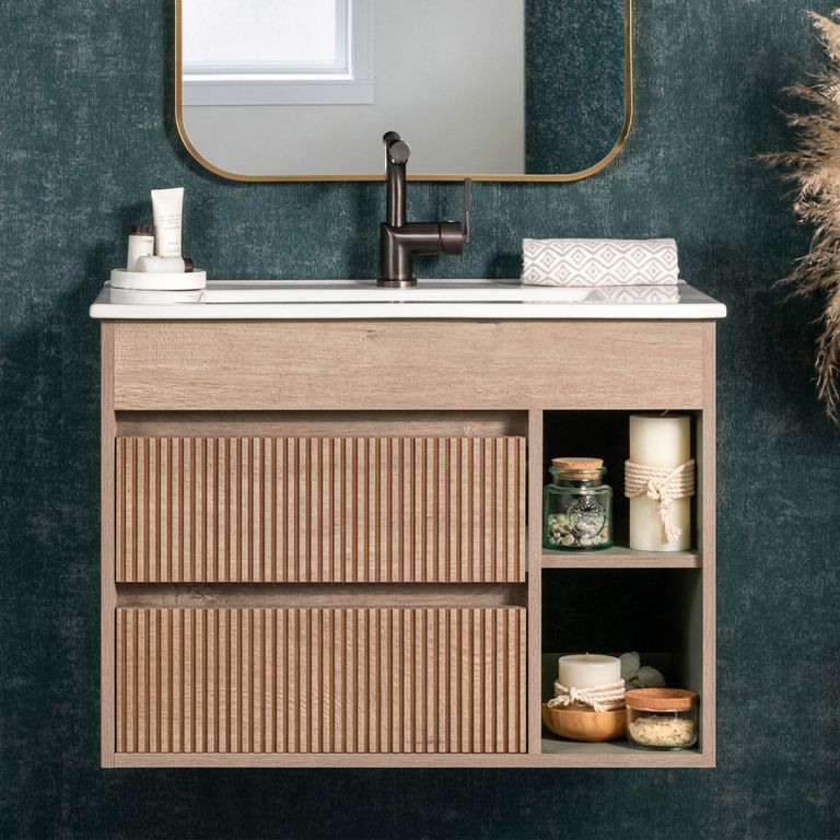 Kit Mueble Paris Texturado Lenga 61x50x46.5 cm