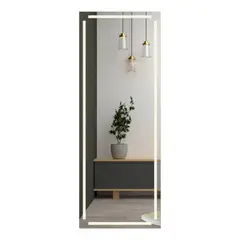 TUHOME - Espejo Baño Forma Semicírculo 45x130 cm Gris Lugo