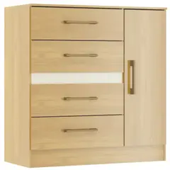 EXIT - Cómoda 4 Cajón 90x93x40 cm Roble