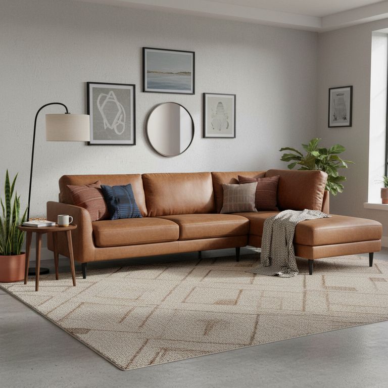 Sofá Seccional 3 cuerpos Adana 262x82x168 cm Caramelo