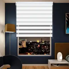 JUST HOME COLLECTION - Cortina Roller Doble Blanco Blackout + Duo