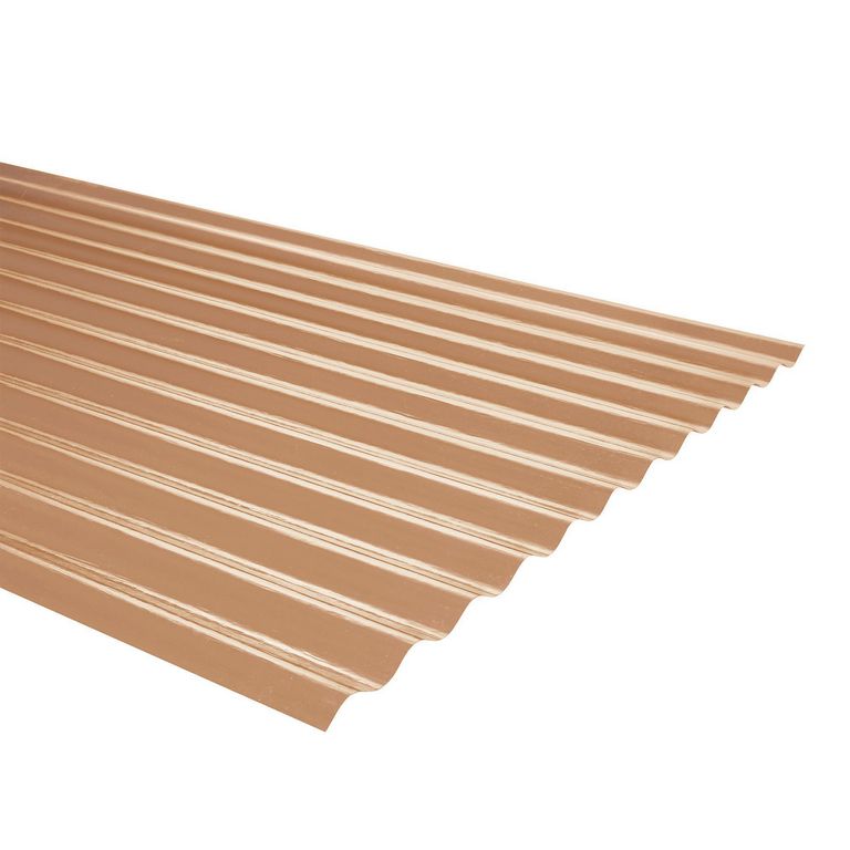 Plancha Fibra de vidrio Ondulada 0.7 mm 85x250 cm Bronce