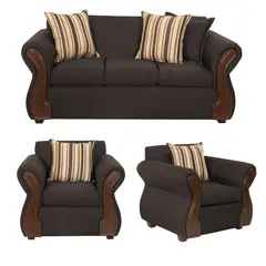 DECOOUTLET - Set de Sofás Tarento 3 Cuerpos + 2 Sillones Tela