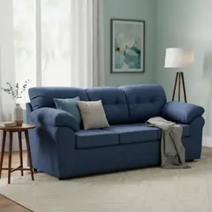 DECOOUTLET - Sofá 3 cuerpos Polonia 75x90x183 cm Azul