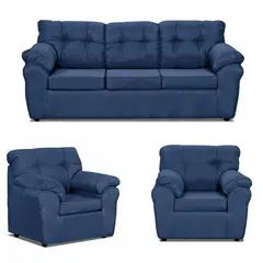 DECOOUTLET - Living 4 cuerpos Polonia 75x90x183 cm Azul