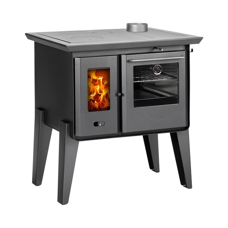 Cocina a Leña 2 Platos Inox Alma