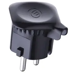 HALUX - Enchufe macho volante schuko 16A 2P+T Negro