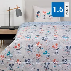 MASHINI - Plumón Estampado Multicolor 1.5 plazas
