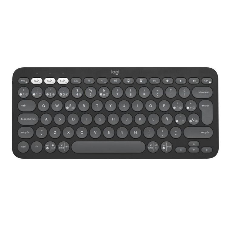 Teclado bluetoth Pebble Keys 2 K380 grafito