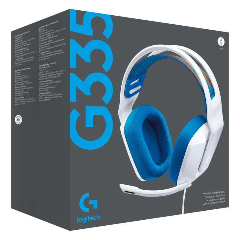 Audífonos headset gamer G335 blanco