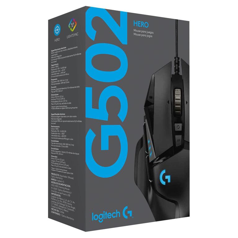Mouse gamer G502 HERO alto rendimiento