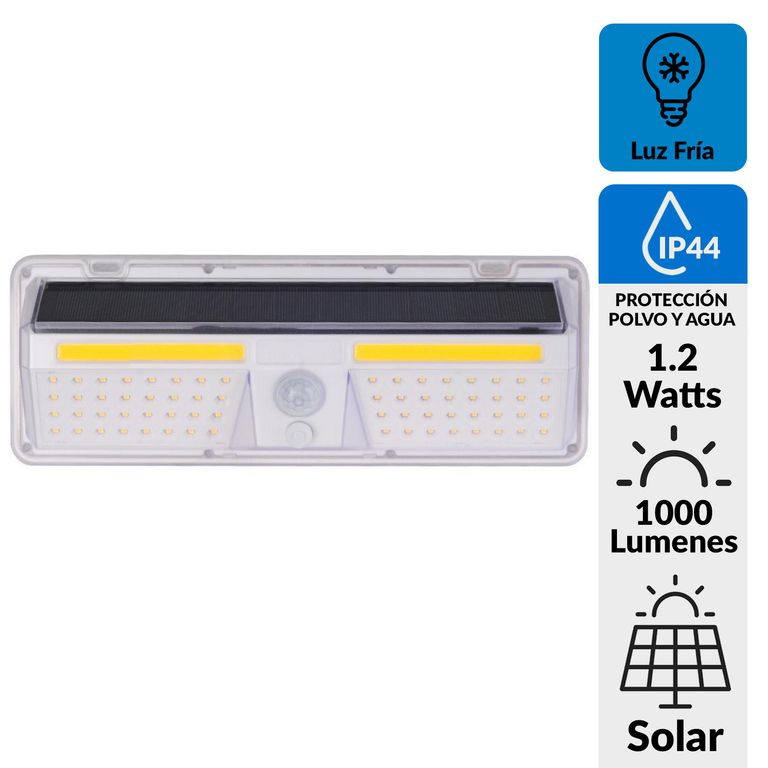 Reflector Solar con Sensor 1.2 W IP 44 1000 lm Luz Fría