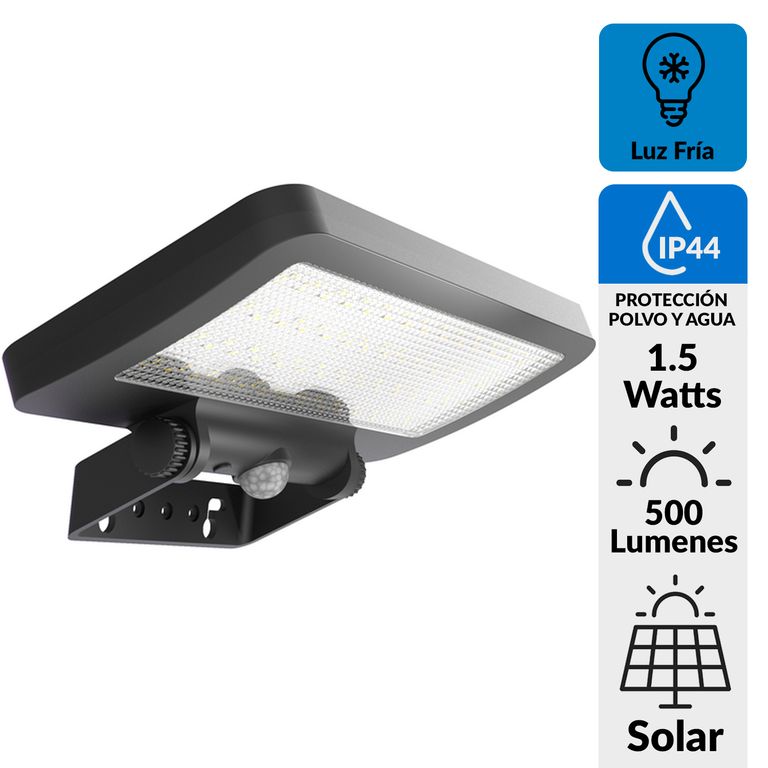 Reflector Solar con Sensor 1.5 W IP 44 500 lm Luz Fría