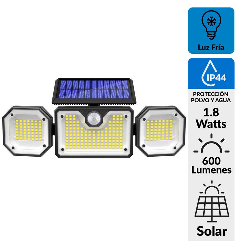 Reflector Solar con Sensor 1.8 W IP 44 600 lm Luz Fría