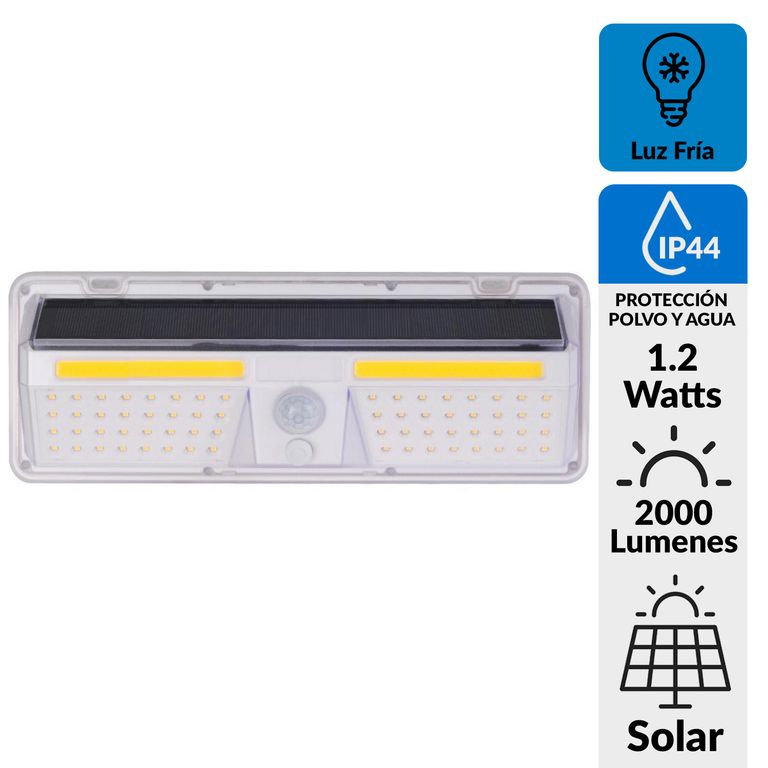 Reflector Solar con Sensor 1.2 W IP 44 2000 lm Luz Fría