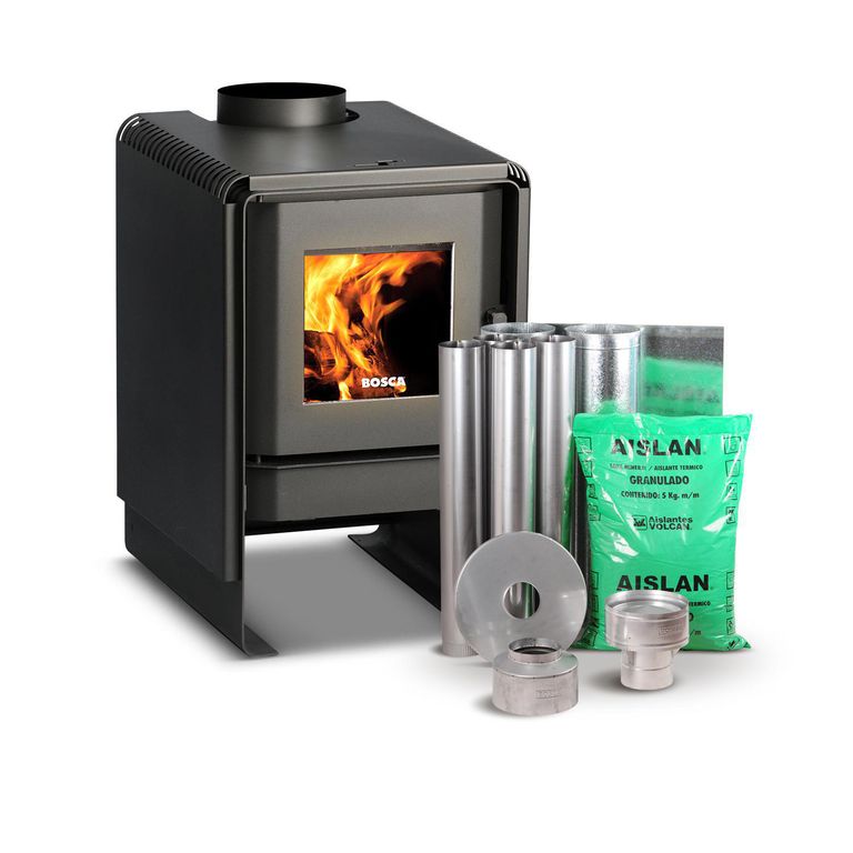Estufa Leña Eco 380 + KIT Charcoal
