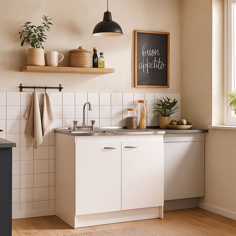 Mueble Cocina con Lavaplato Derecho 100Cm y Grifería