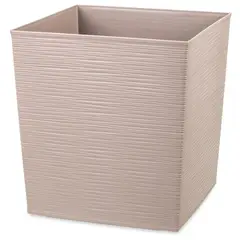 REYPLAST - Macetero Estilo Piedra Cuadrada de Plástico 38x41 cm Taupe
