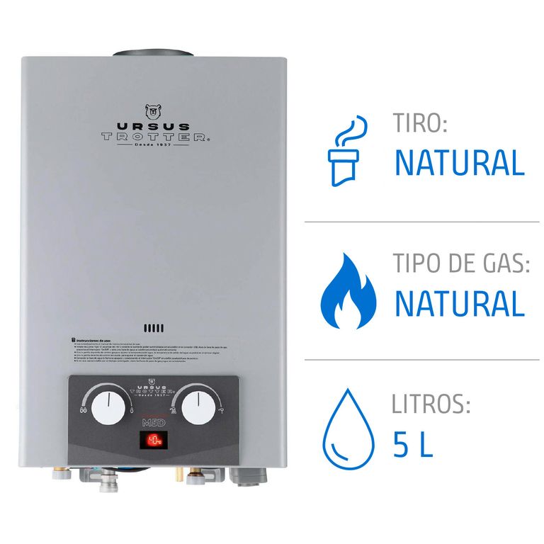 Calefont 5 Litros Gas Natural Tiro Natural Ionizado