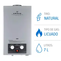 URSUS TROTTER - Calenfon Gas Licuado 7 Litros Tiro Natural Ionizado