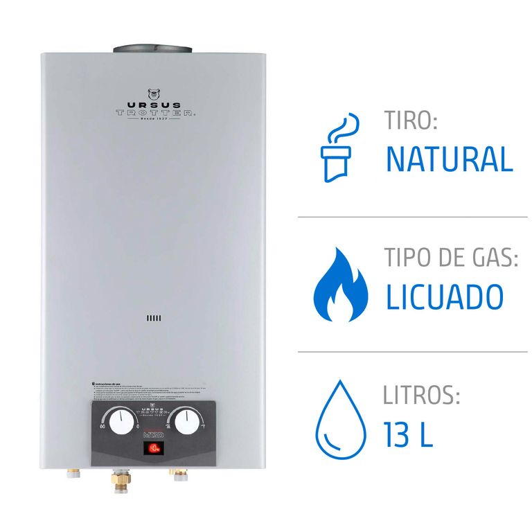 Calefont 13 Litros Gas Licuado Tiro Natural Ionizado