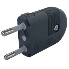 BTICINO - Enchufe macho volante profesional 2P 10A Gris