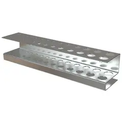 DUCASSE - Porta Brocas Metálico Zincado 28 Unidades Almacenamiento Herramientas