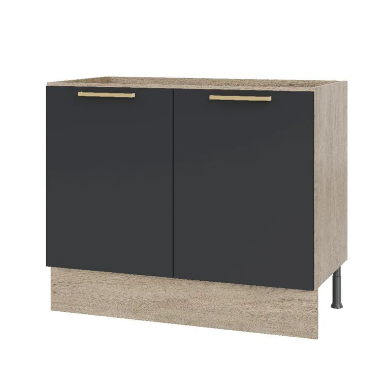 Mueble Base sin Cubierta 2 Puertas Grafito