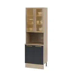 DUSCHY - Armario con Cubierta 2 Puertas Grafito con Vidrio