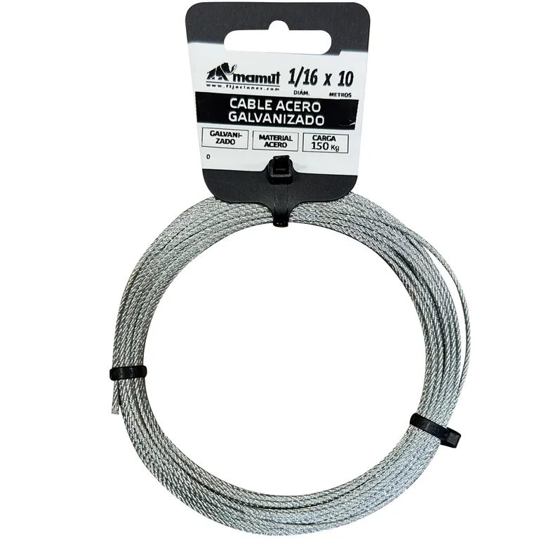 Cable Acero Galvanizado 6x7 + FC 1/16 " 10 m Galvanizado