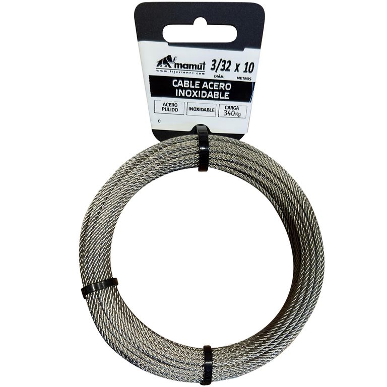 Cable Acero Inoxidable 7x19 3/32 " 10 m Galvanizado