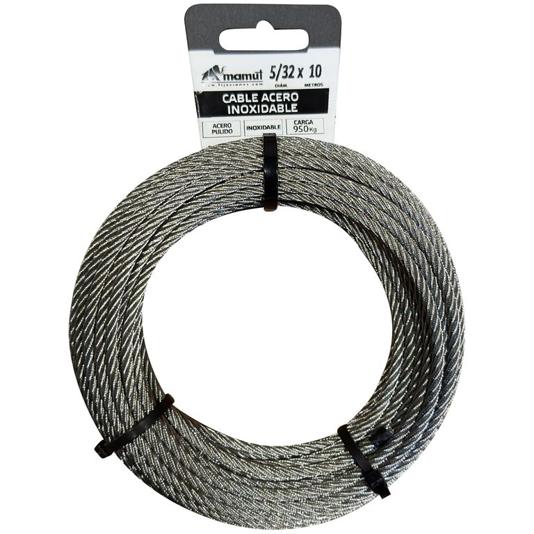 Cable Acero Inoxidable 7x19 5/32 " 10 m Galvanizado