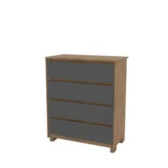 VEKKAHOME - Cómoda 4 Cajón(es) Coimbra 87x104.7x44.3 cm Grafito