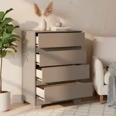 VEKKAHOME - Cómoda 4 Cajón(es) Maia 71.5x97x45.3 cm Gris
