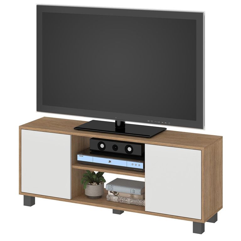 Rack TV 50 " Portugal Blanco/Café 120x48.5x30 cm