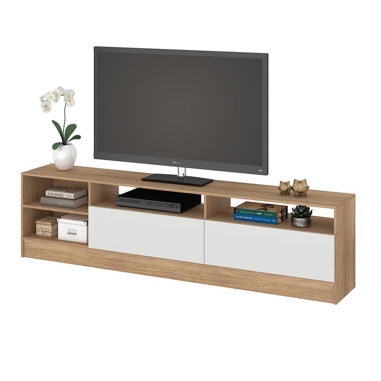 Rack TV 75 " Moyan Café/Blanco 180x46.5x30 cm
