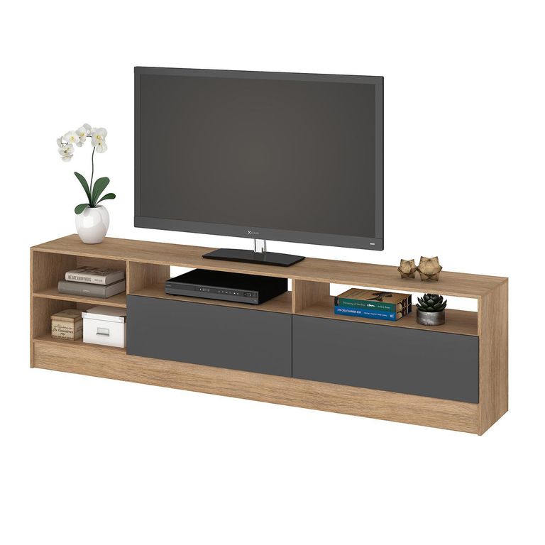 Mueble TV 75 " Moyan Café/Negro 180x46.5x30 cm