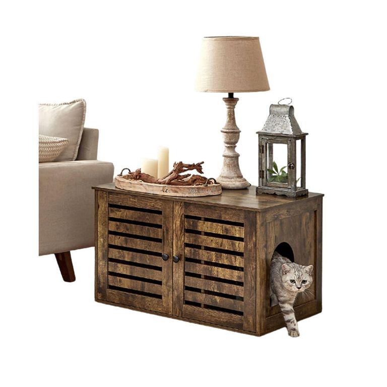 Mueble Pet Casa Armario para Gato 50x80x53 cm Marrón