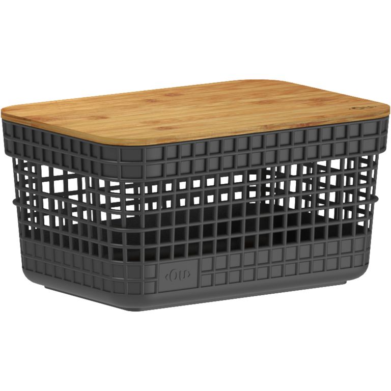 Cesta Grid tapa bambú 2.5 l negro